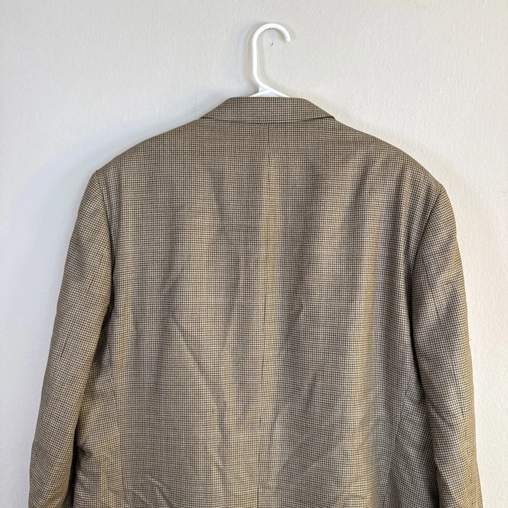 Lauren Ralph Lauren Blazer 48L‎ Plaid Patch Brown Sport Coat Suit Jacket